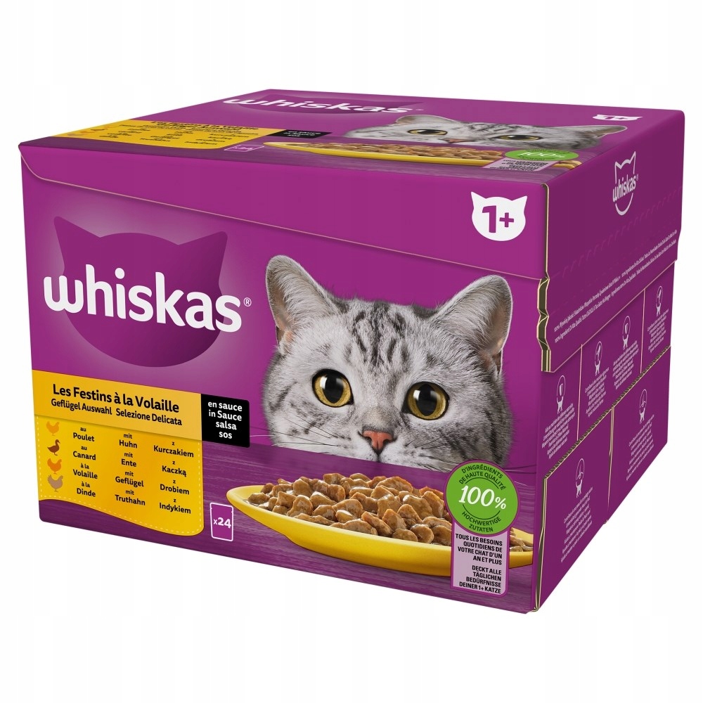 Whiskas Kuřecí kachna drůbež krůta v omáčce 24x85 g