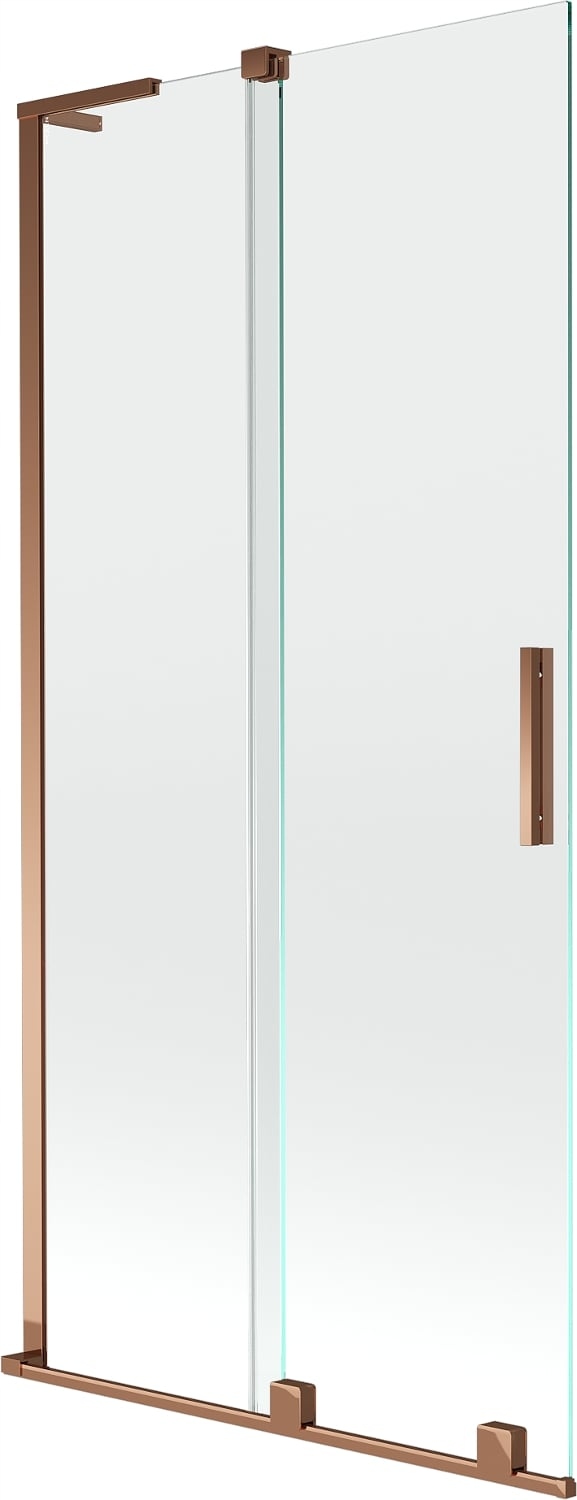 Mexen Velar L, skleněná sprchová zástěna, 90x150, růžové zlato