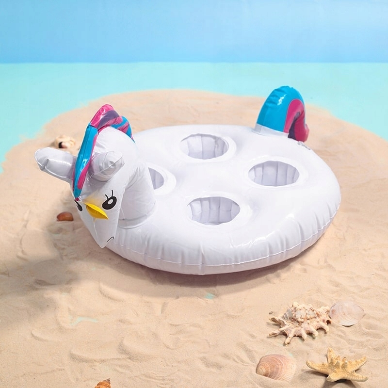 PODSTAWKA DMUCHANA POD KUBEK UCHWYT TACA NAPOJE DRINKI JEDNOROŻEC 4 OTWORY Marka inna marka