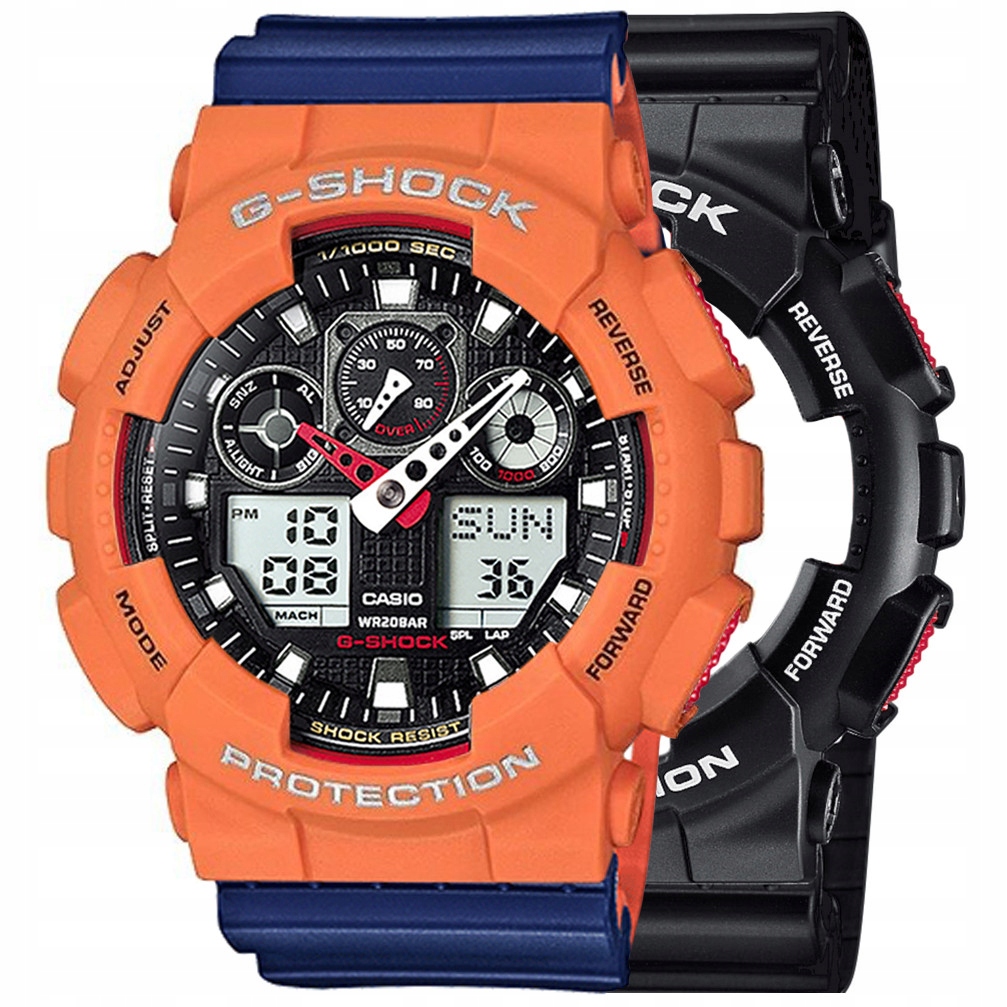 Sada G-shock GA-100-1A4ER Oranžová Modrá