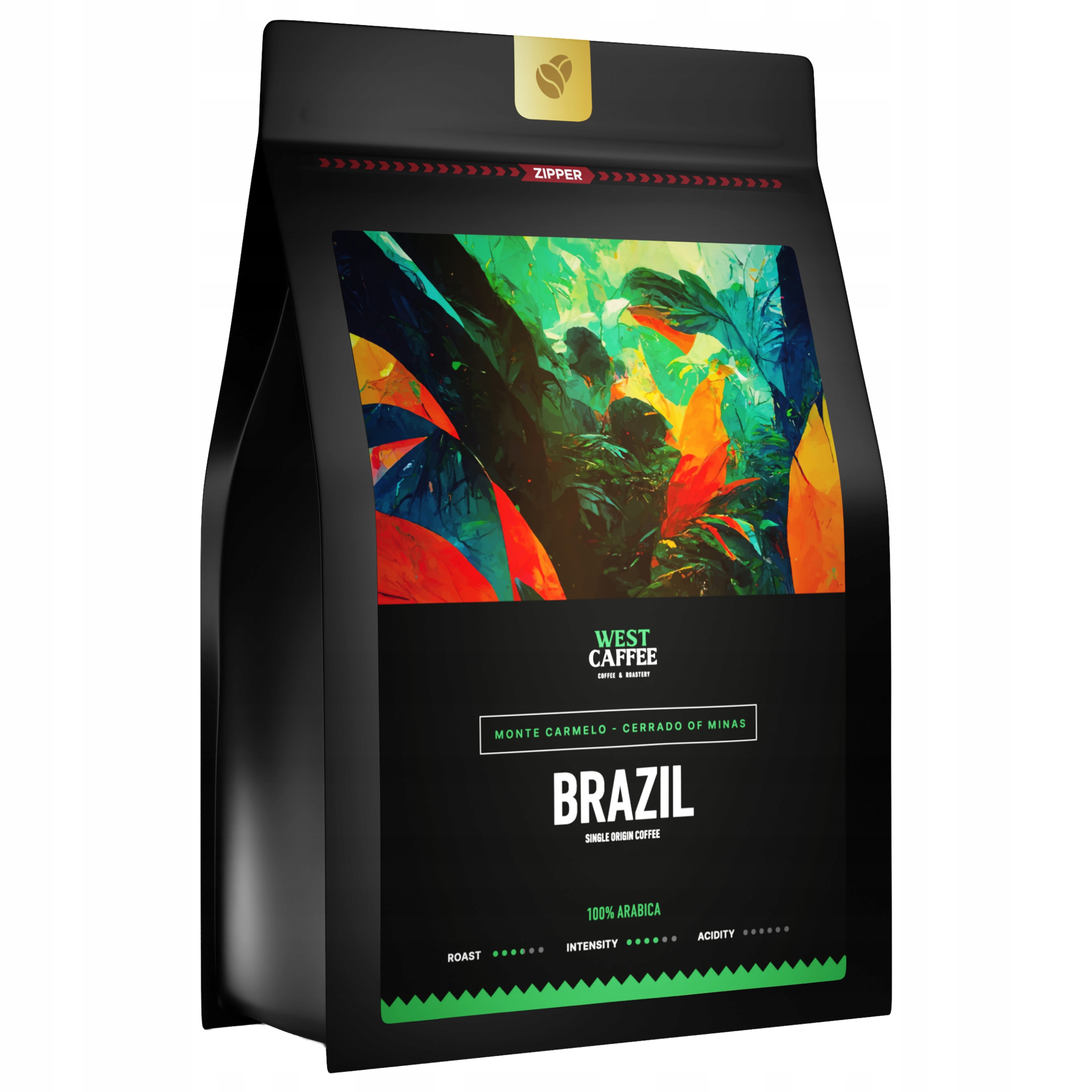 Levně Káva zrnková Brazílie 500 g Čerstvě pražená 100% Arabica Monte Carmelo