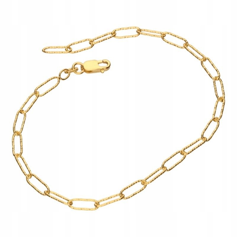 Zlatý náramek 14KT, klasický, podlouhlé obdélníkové články jako dárek 585