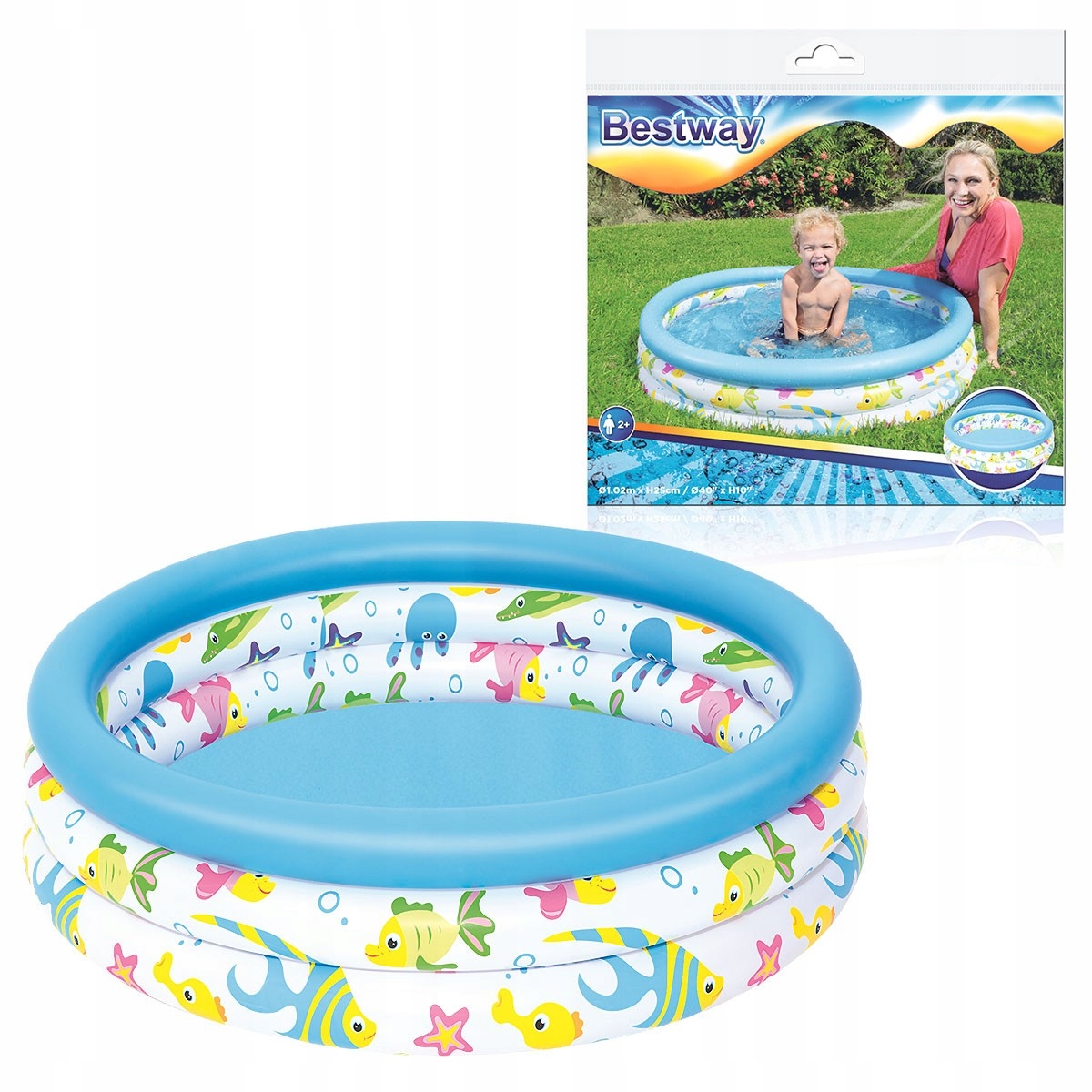 

Bestway 51008 Basen Dmuchany 102x25CM 3 Pierścieni