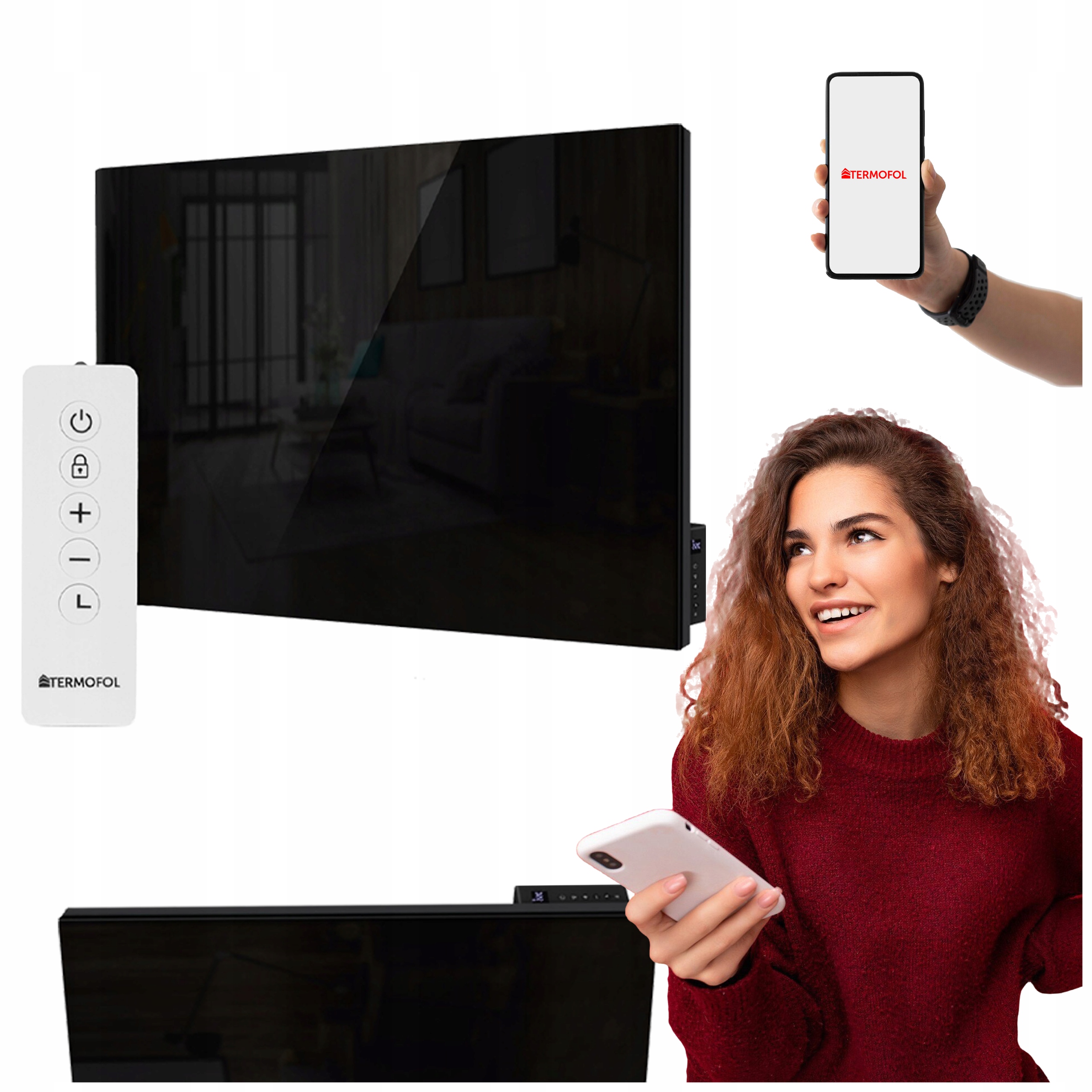 Sklenený Infračervený Vykurovací Panel Ovládaný Pomocou Aplikácie TF-GB500