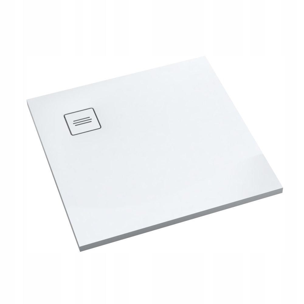 Čtvercová nízká kompozitová sprchová vanička Schedline Protos Smooth White 80x80