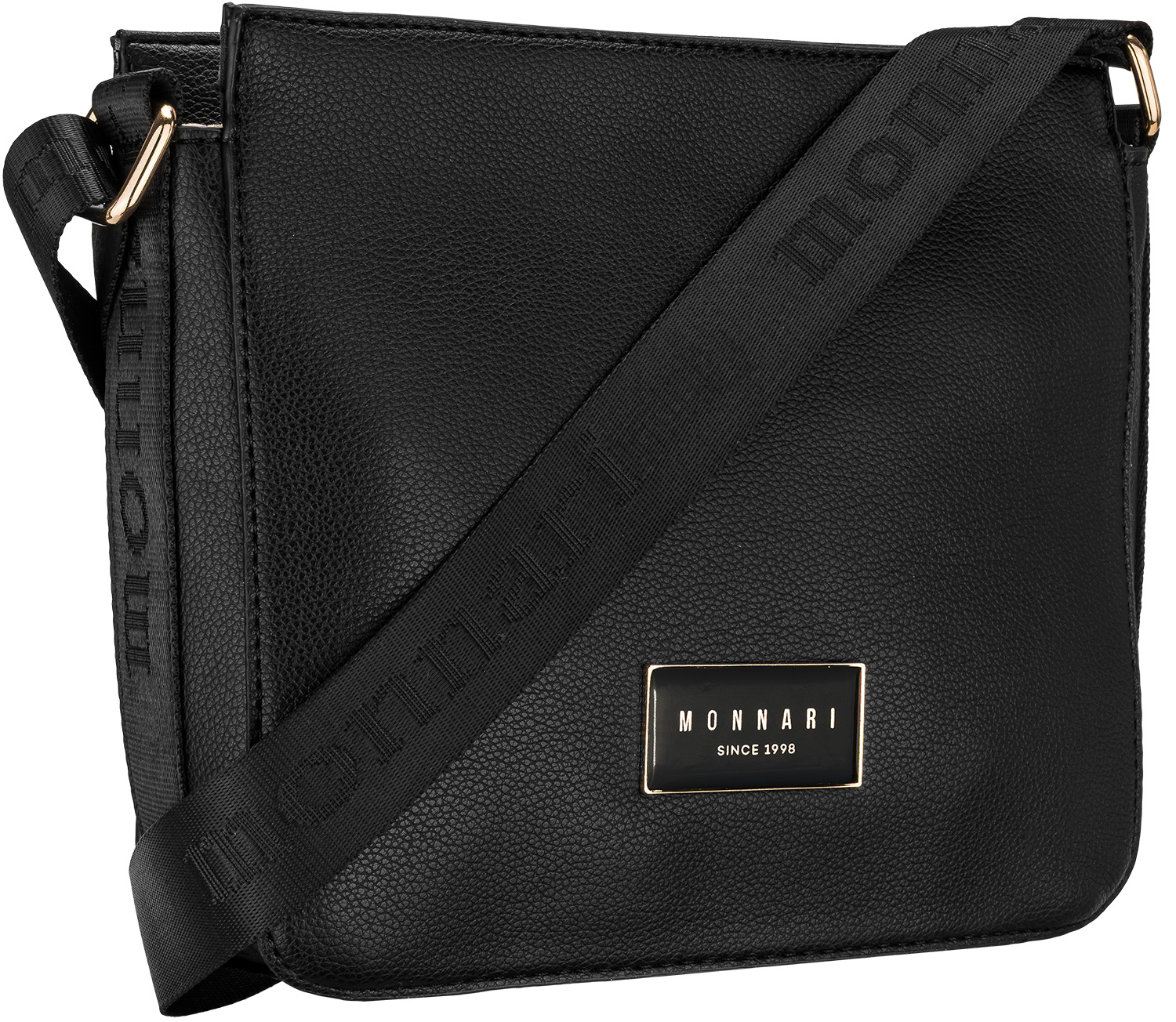 Torebka Damska Czarna Listonoszka Monnari Klasyczna Regulowany Pasek