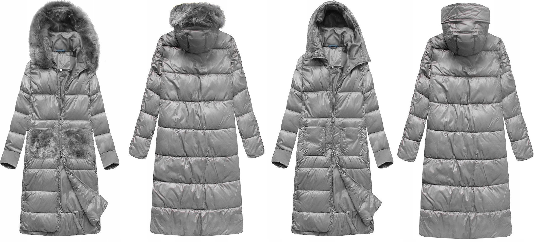 

Kurtka Płaszcz Długa Zimowa Parka Kaptur Futro S