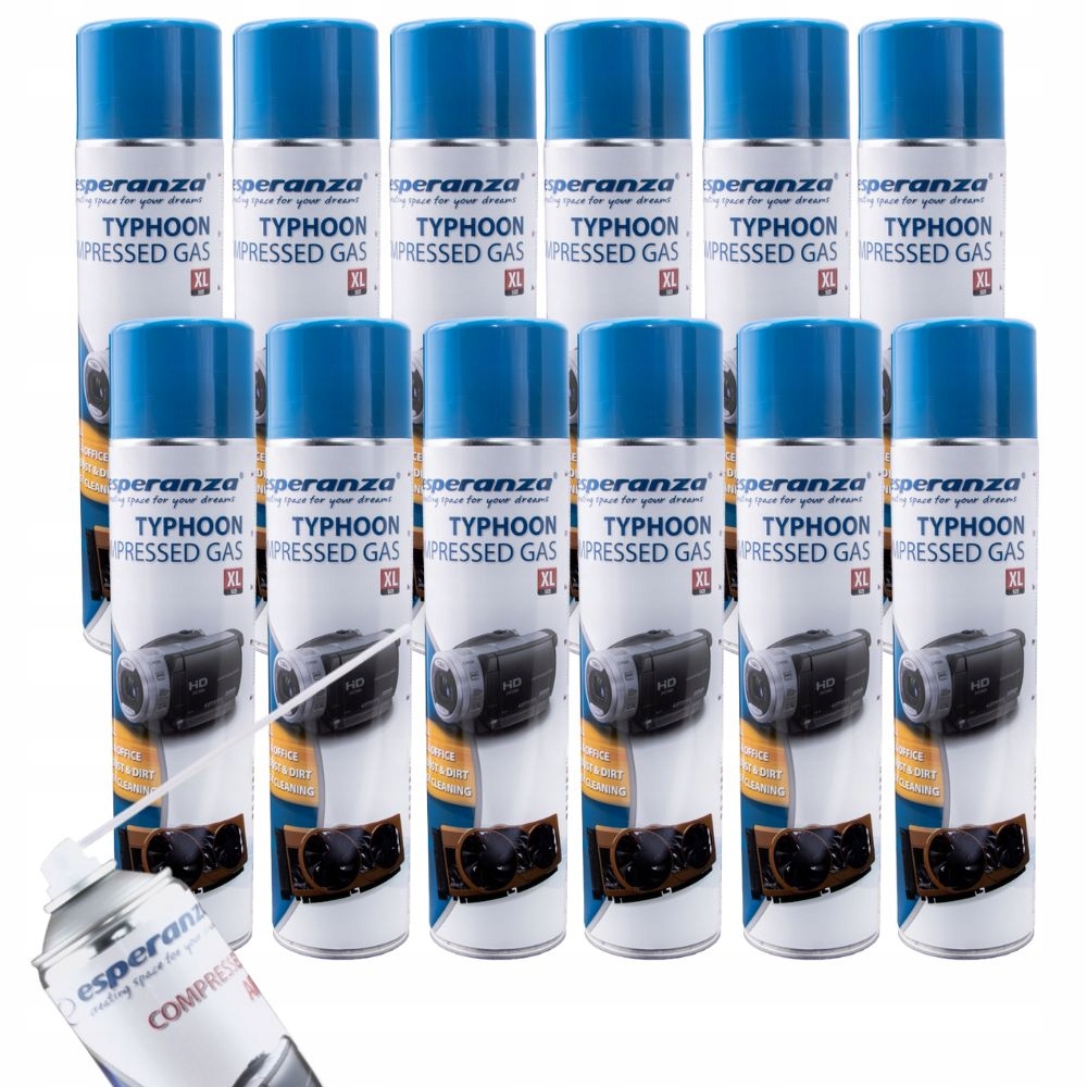 

Sprężone Powietrze 12x 750ml Rurką Esperanza Spray