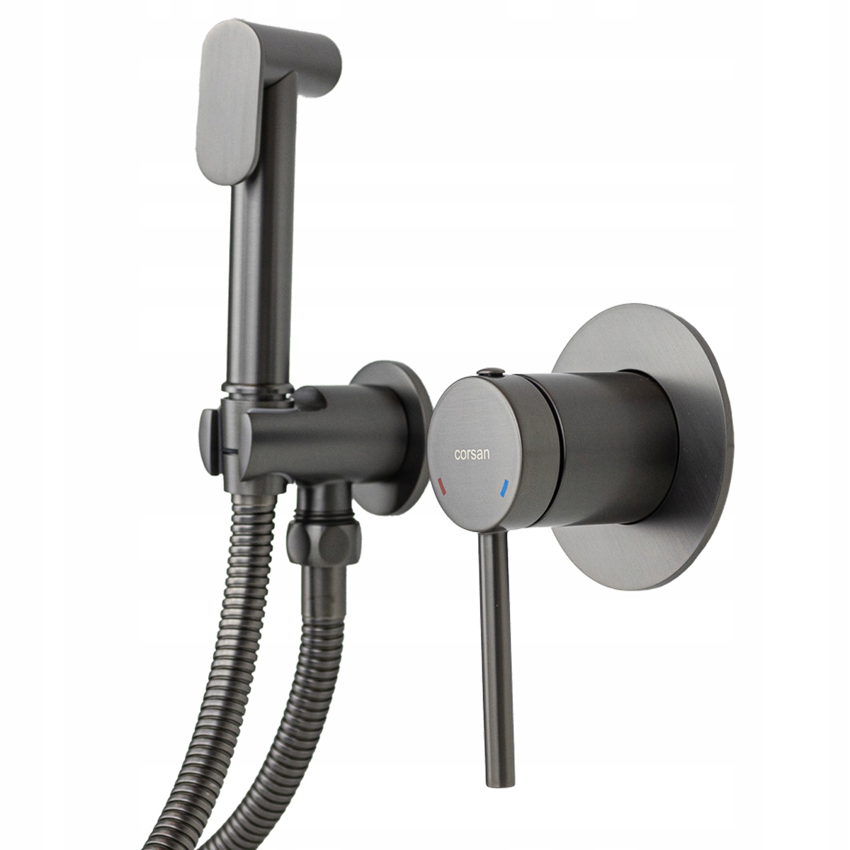 Podomietková bidetová batéria Corsan Lugo CMB7570GM GunMetal s hadicou