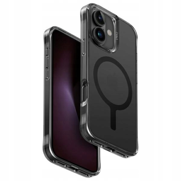 Pouzdro Uniq pouzdro Xtreme pro iPhone 16 6,1" s nabíjecím magnetem, černá/mrazivý kouř