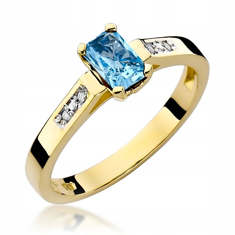 Zlatý Prstýnek s Topazem 0,65 ct a Brilianty