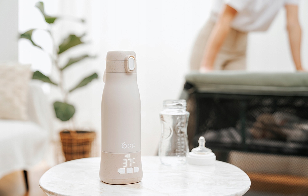 BABYMOOV TERMOS ELEKTRYCZNY PRZENOŚNY PODGRZEWACZ DO MLEKA WODY KAWY 340ML Kolor dodatkowy biały