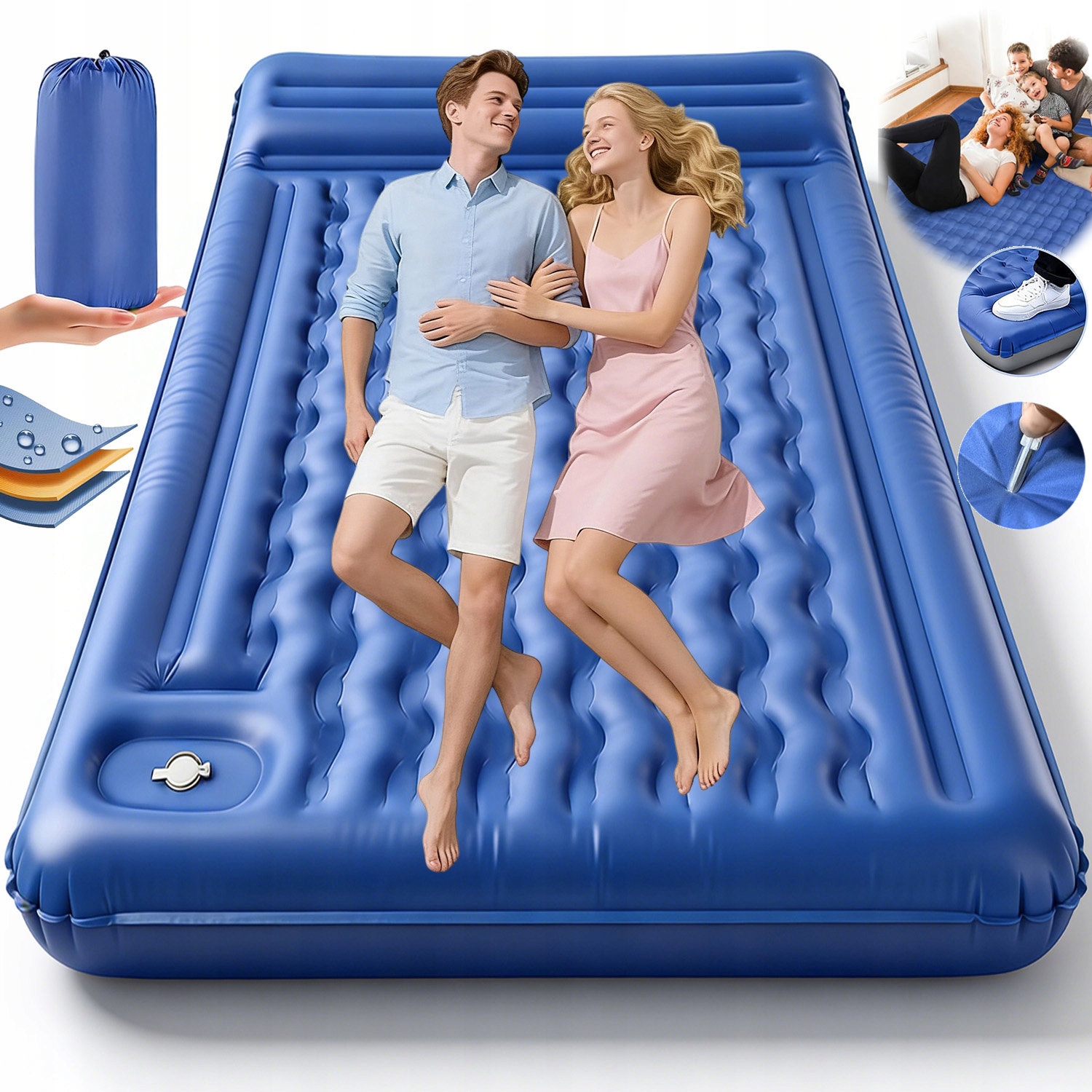 Samonafukovací Podložka S Kempingovým Polštářem Na Spaní Voděodolná 200X140X13 CM