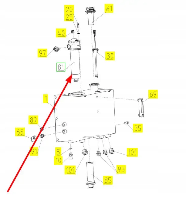 102394834 Filtr oleju hydraulicznego Producent części Rostselmash