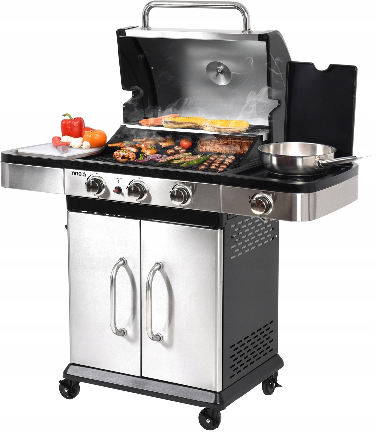 Grill Gazowy Zushi 3+1, Stal Nierdzewna 11,2KW Yato YG-20018