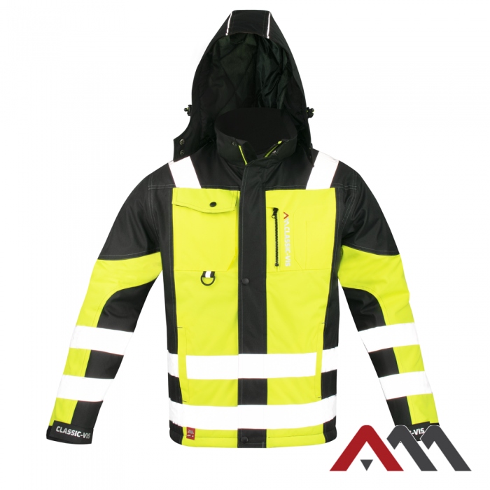 Zateplená Zimní Bunda Classic-vis Oxford Voděodolná Reflexní žlutá XXL