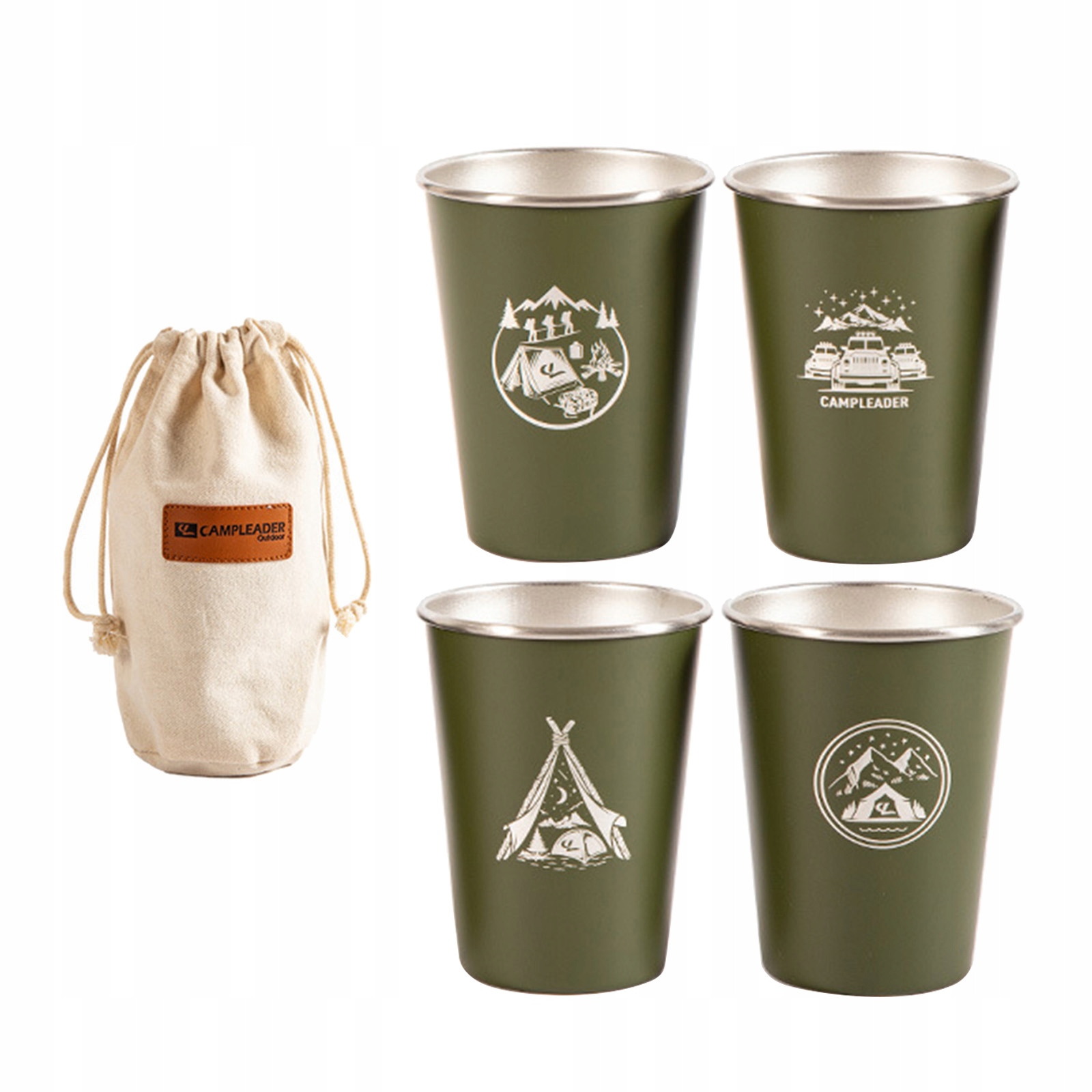 kubków ze stali nierdzewnej, wielokrotnego użytku metalowy kubek, zielony