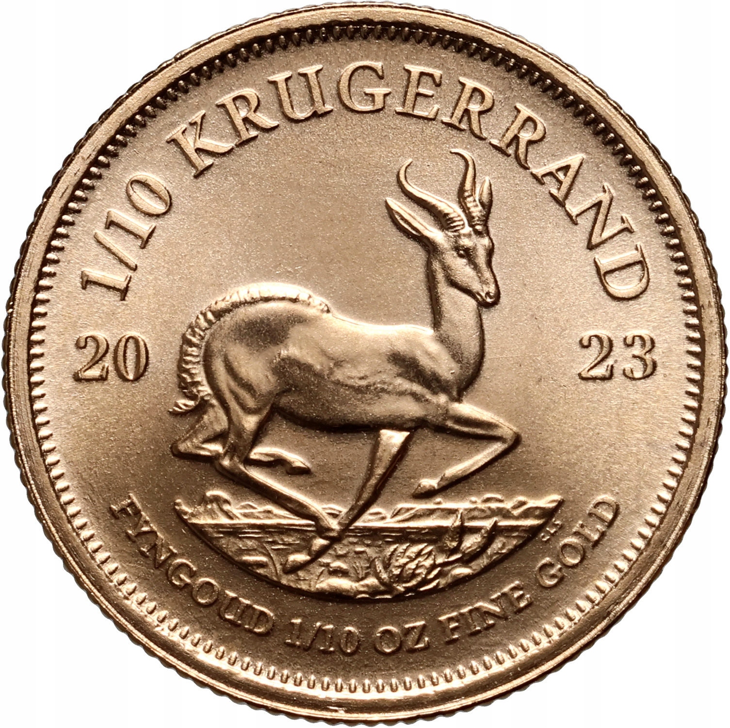 Złota moneta Krugerrand 2023 1/10 uncji Rand Refinery (RPA)
