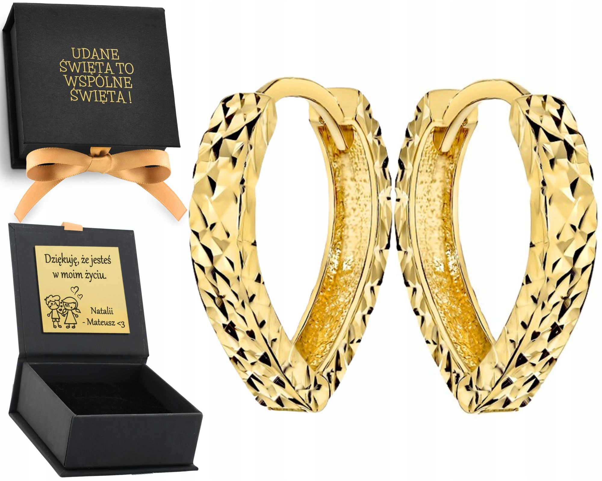 Dárek Pod Choinke Zlaté Náušnice Diamantové Efekt Měnící se