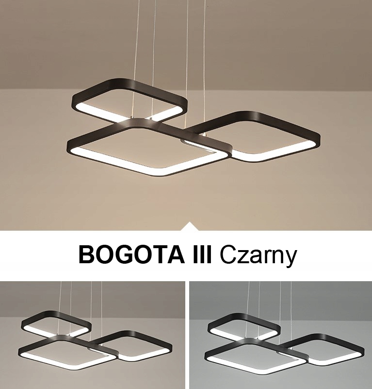 Lampa wisząca BOGOTA żyrandol LED ring kwadrat 46W Marka Wobako