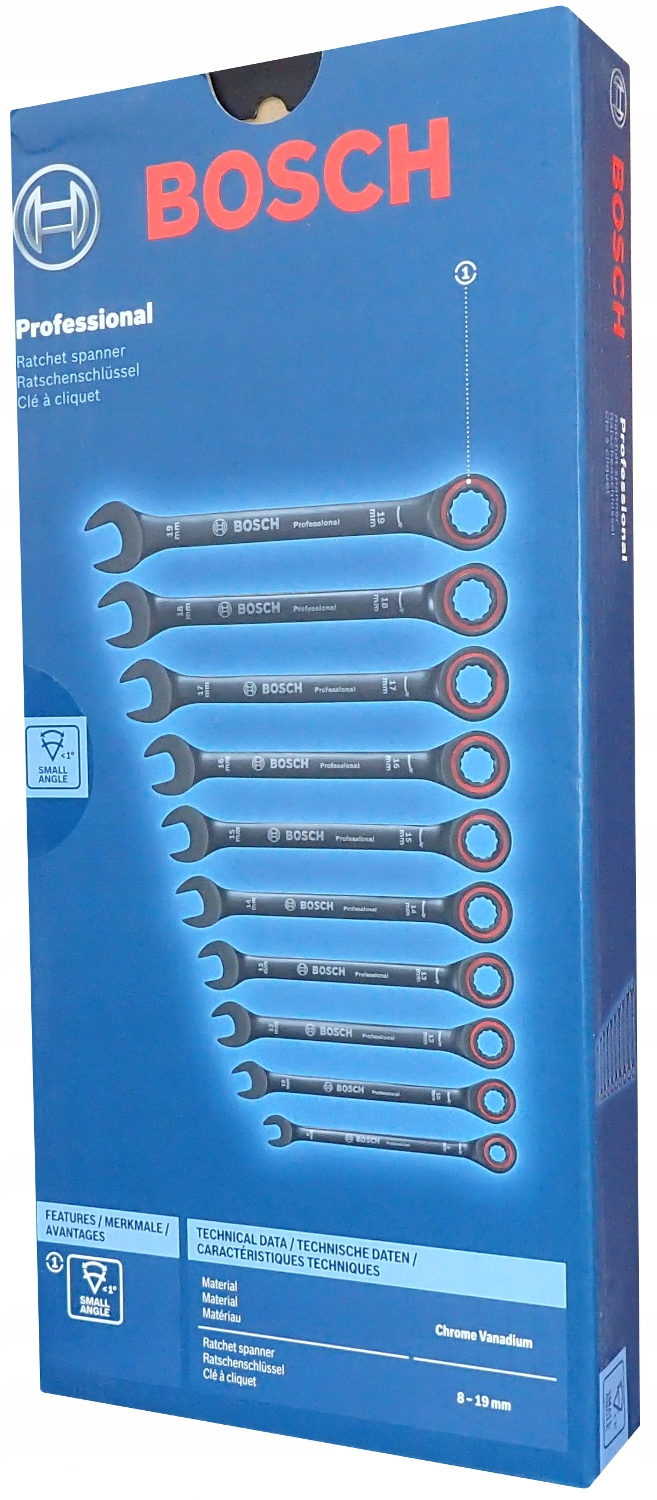 Ploché očkové kľúče Bosch Professional 10 Pevné kľúče
