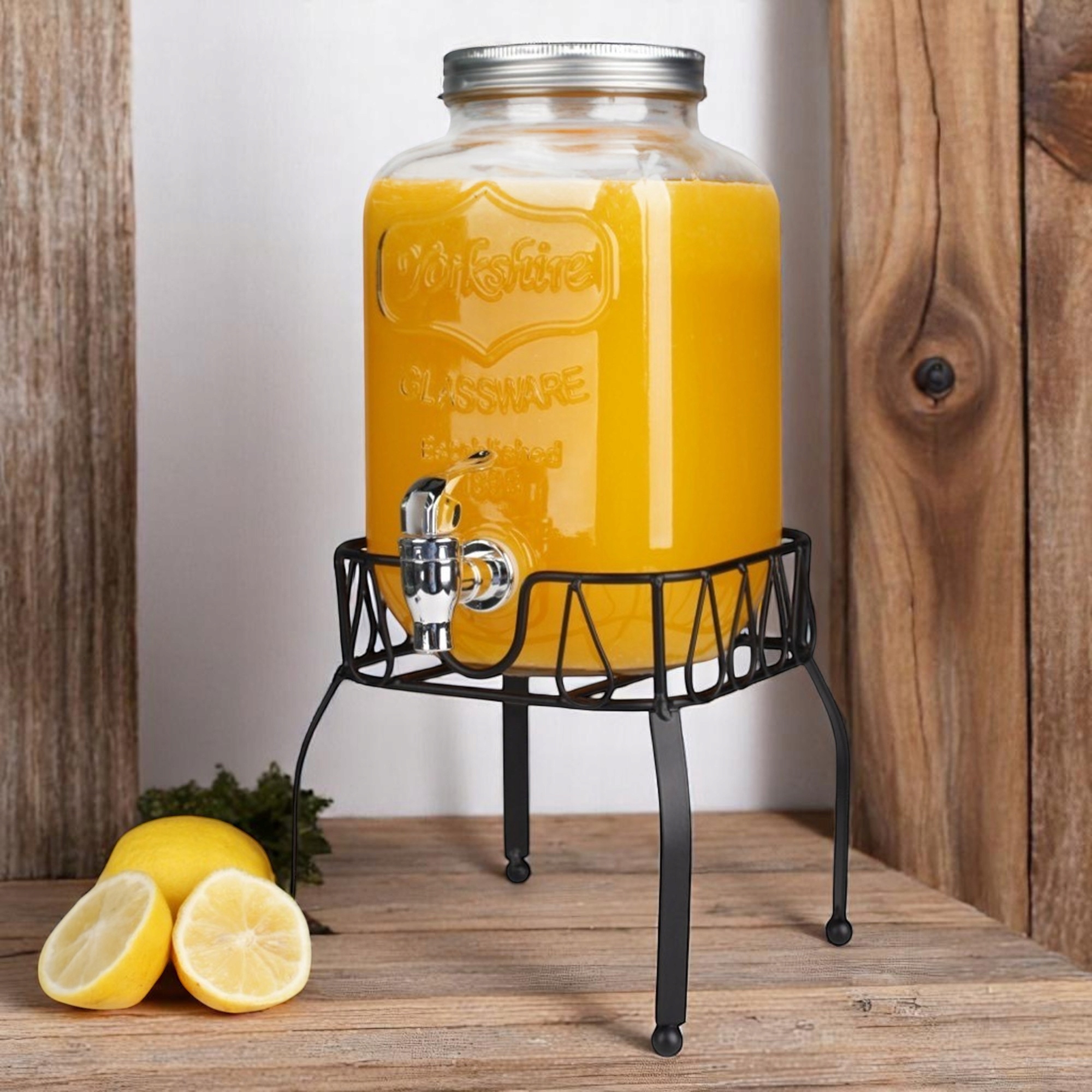 SŁÓJ Z KRANIKIEM I STOJAKIEM 4L SŁOIK NA STOJAKU DYSTRYBUTOR NA LEMONIADĘ Marka Tragar