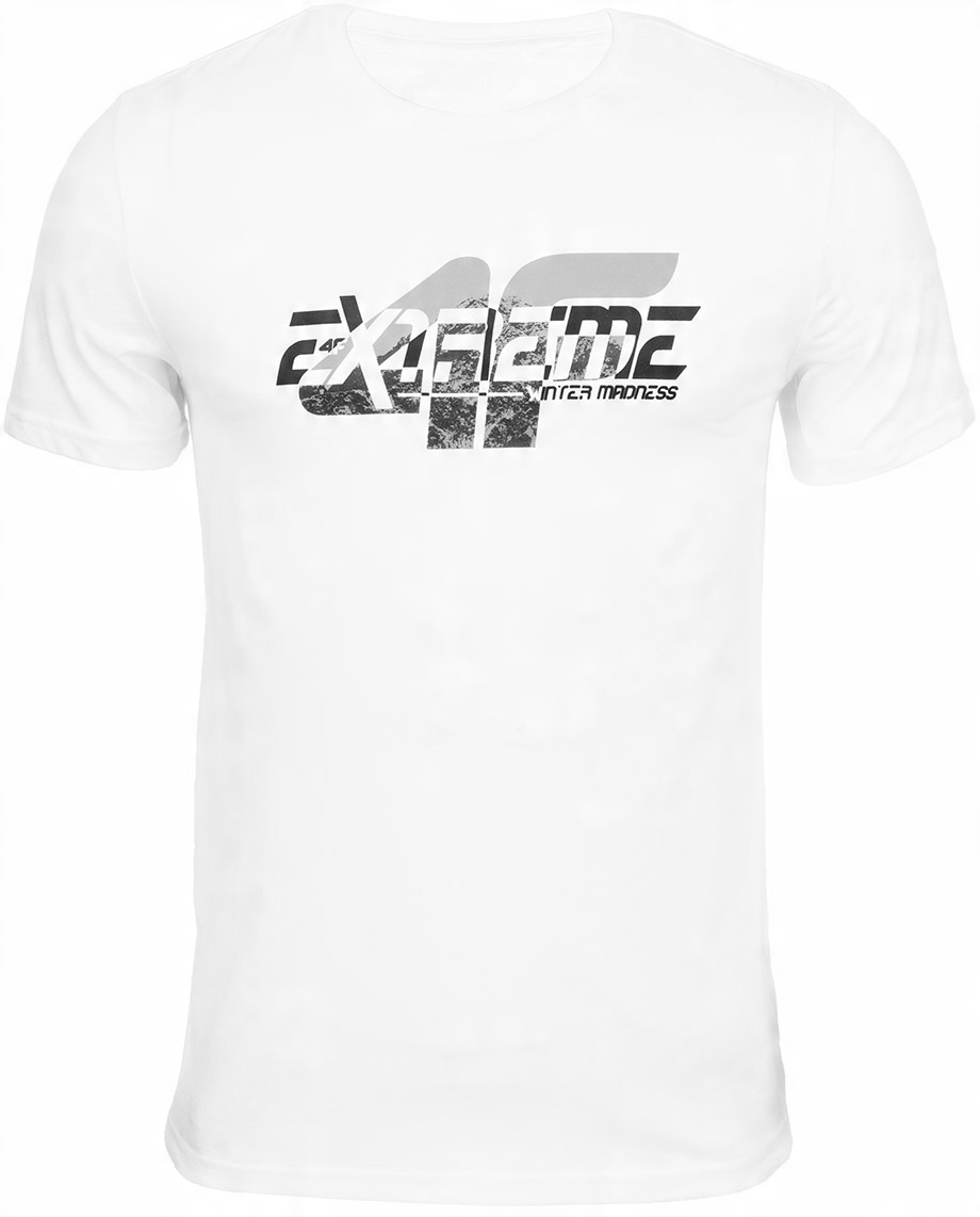 

4F koszulka t-shirt męska bawełna logo roz.S