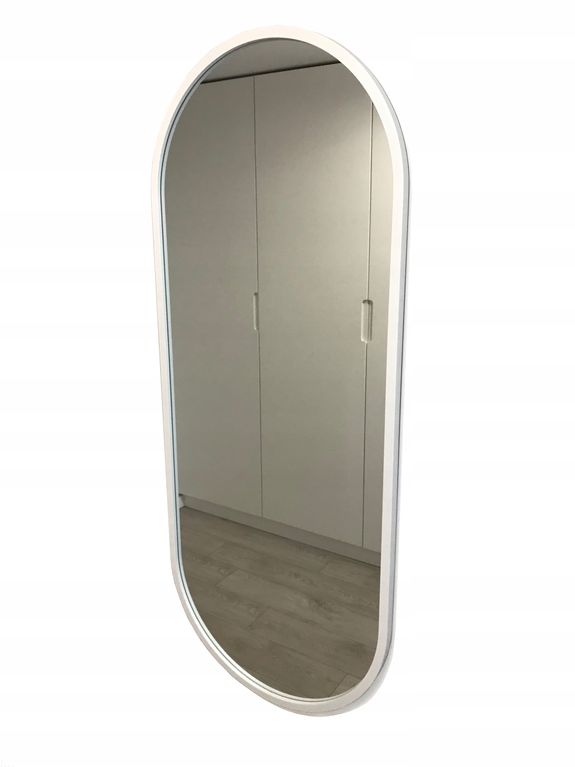 

Lustro owalne białe loft 50x115 cm