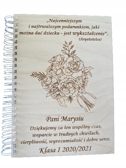 Album grawerowany dla nauczyciela, szkoła