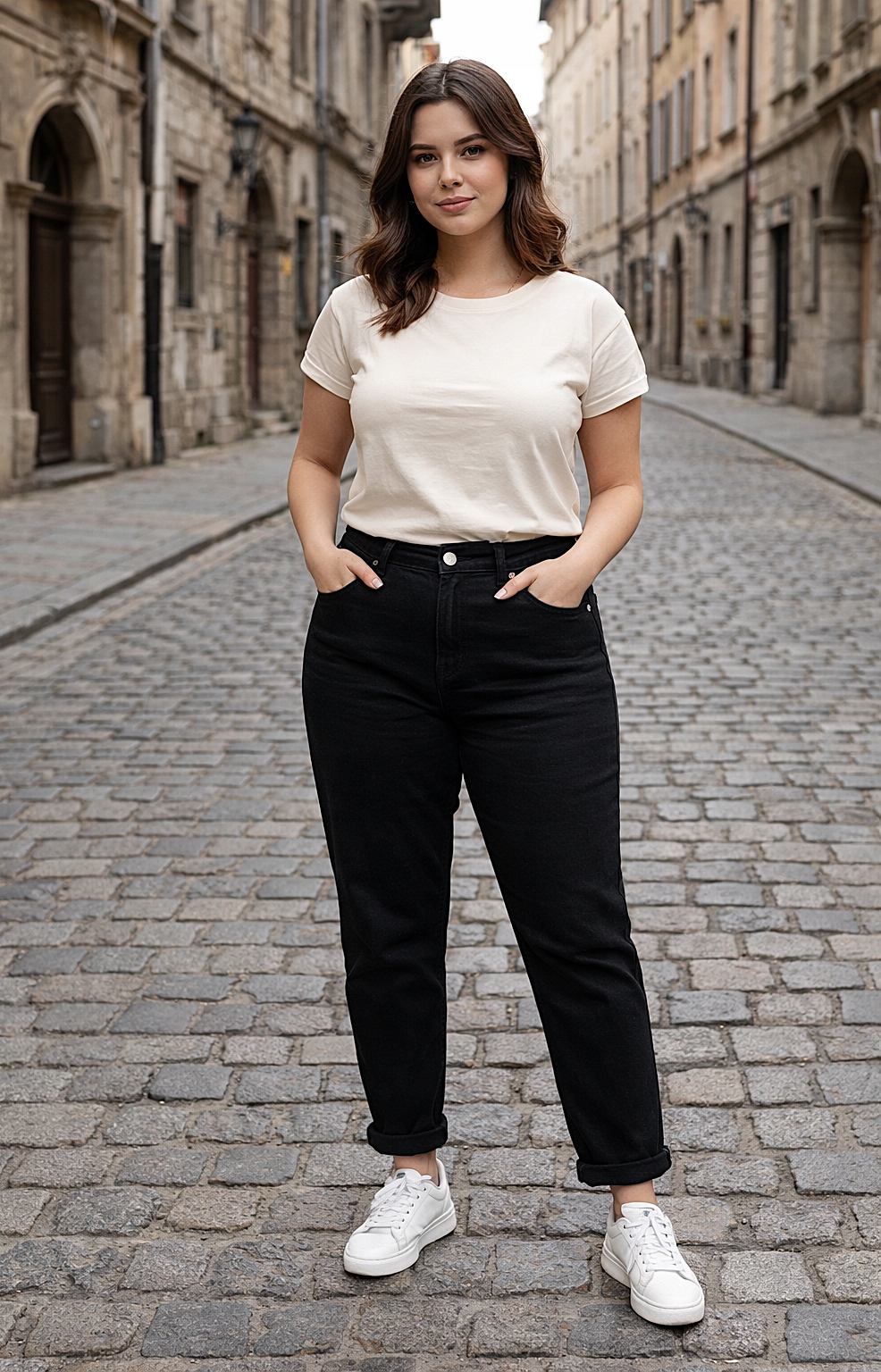 dámské černé džínové kalhoty Version mom fit velikost 33