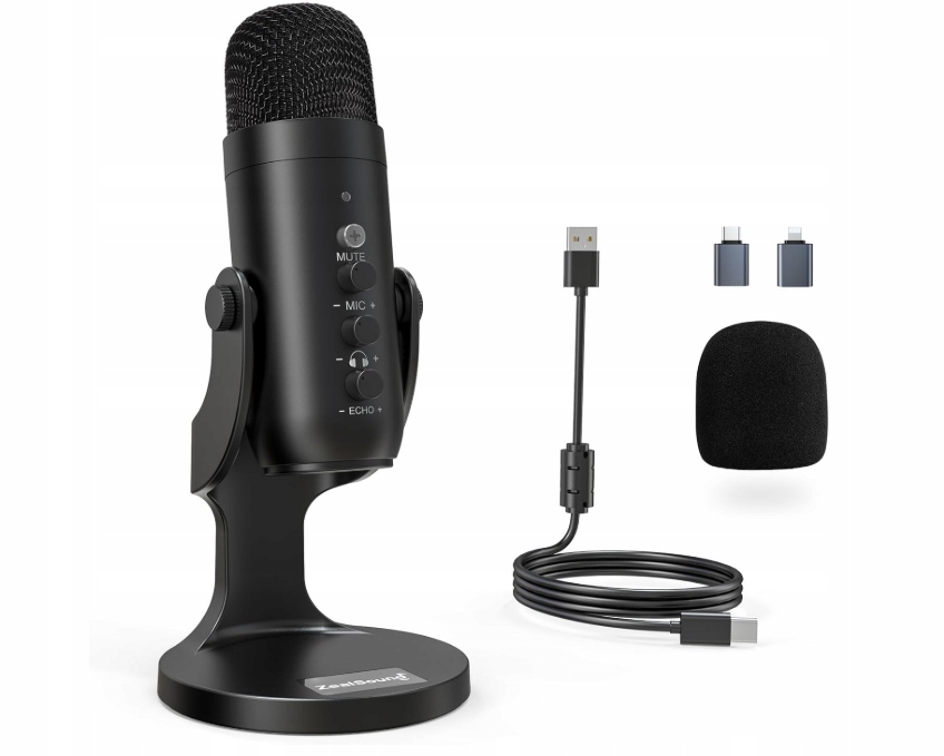 Mikrofon Usb ZealSound K66 Plug&Play Kompatybilny z Pc, PS5, Mac,