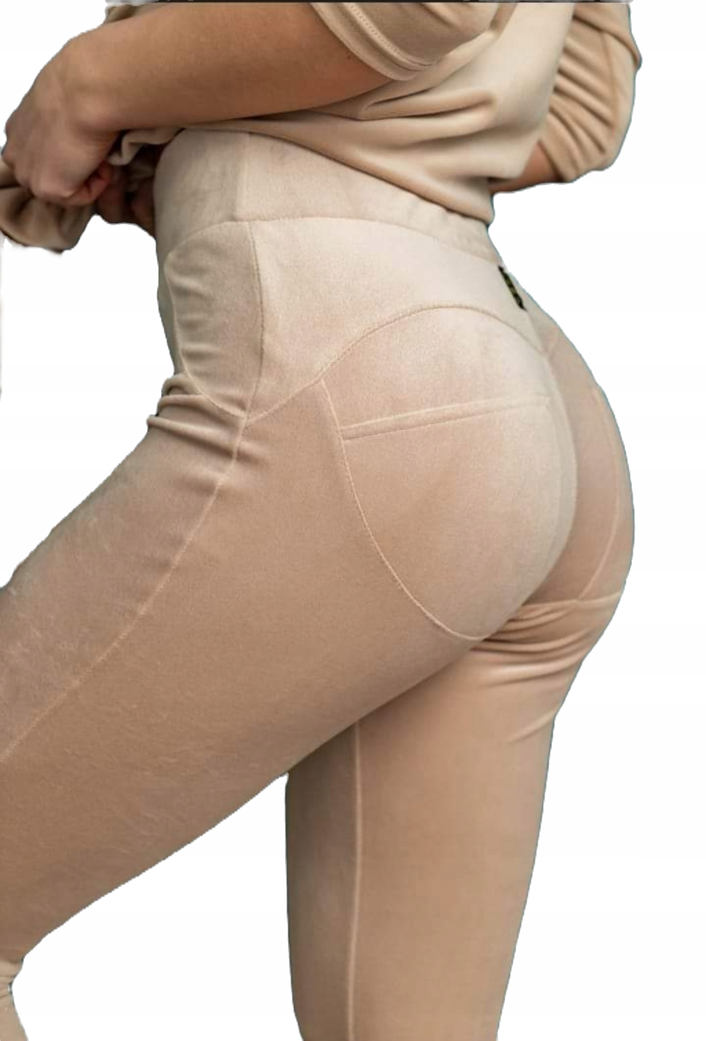 La..mu Lamu legíny Push-Up velurové béžové S/m -1