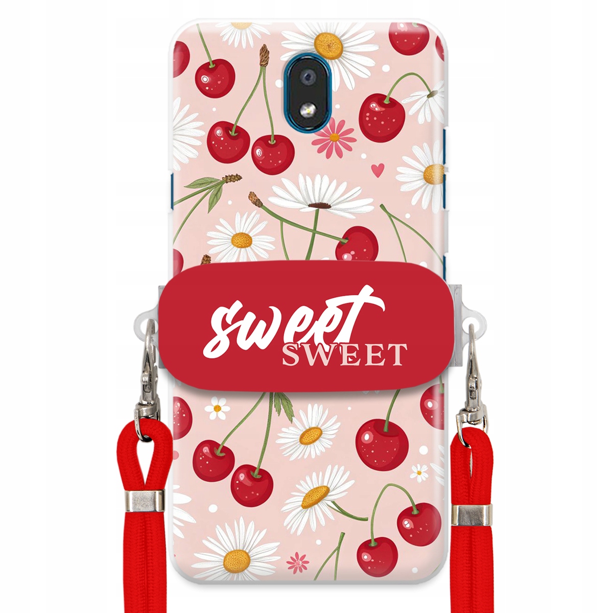 Pouzdro pro Lg K30 2019 Červené vodítko držák Sweet Sweet Višeň a sedmikráska