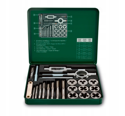 Zestaw gwintowników i narzynek PARKSIDE, 21 elem w pudełku