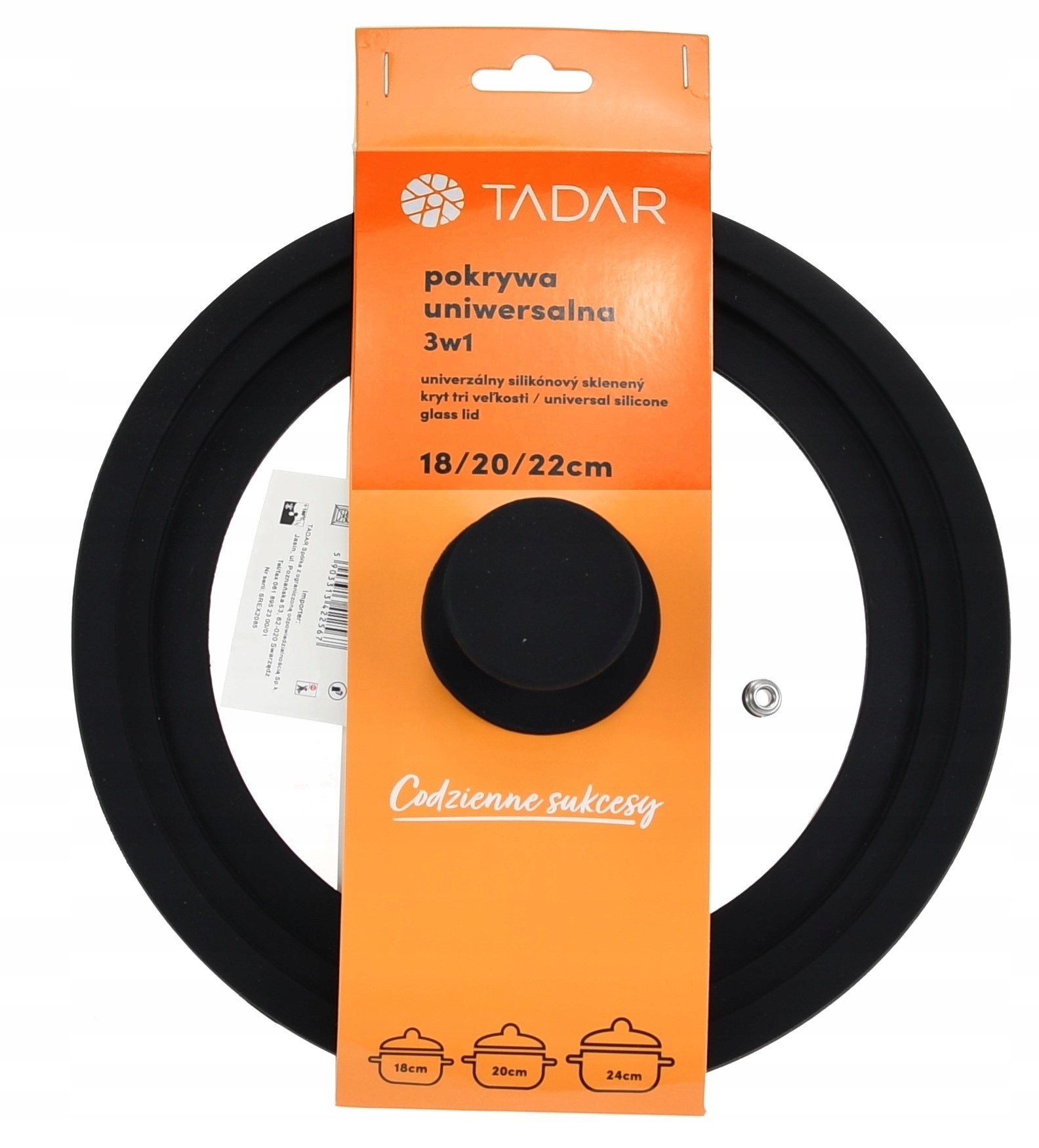 UNIWERSALNA SZKLANA POKRYWKA POKRYWA 18/20/22 cm Rodzaj pokrywka