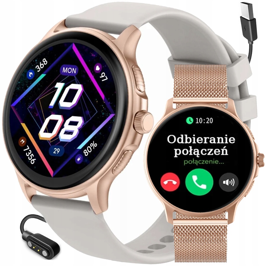 Dámské hodinky Chytré Hodinky Gravity s Sms Hovory Sen Puls Kroky 2 řemínky