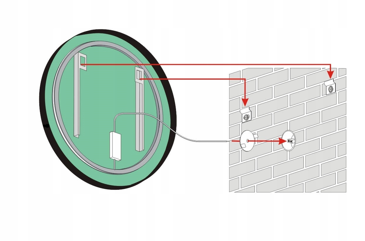 Lustro okrągłe MCJ ścienne 100x100cm LED rama Szerokość 1000 mm
