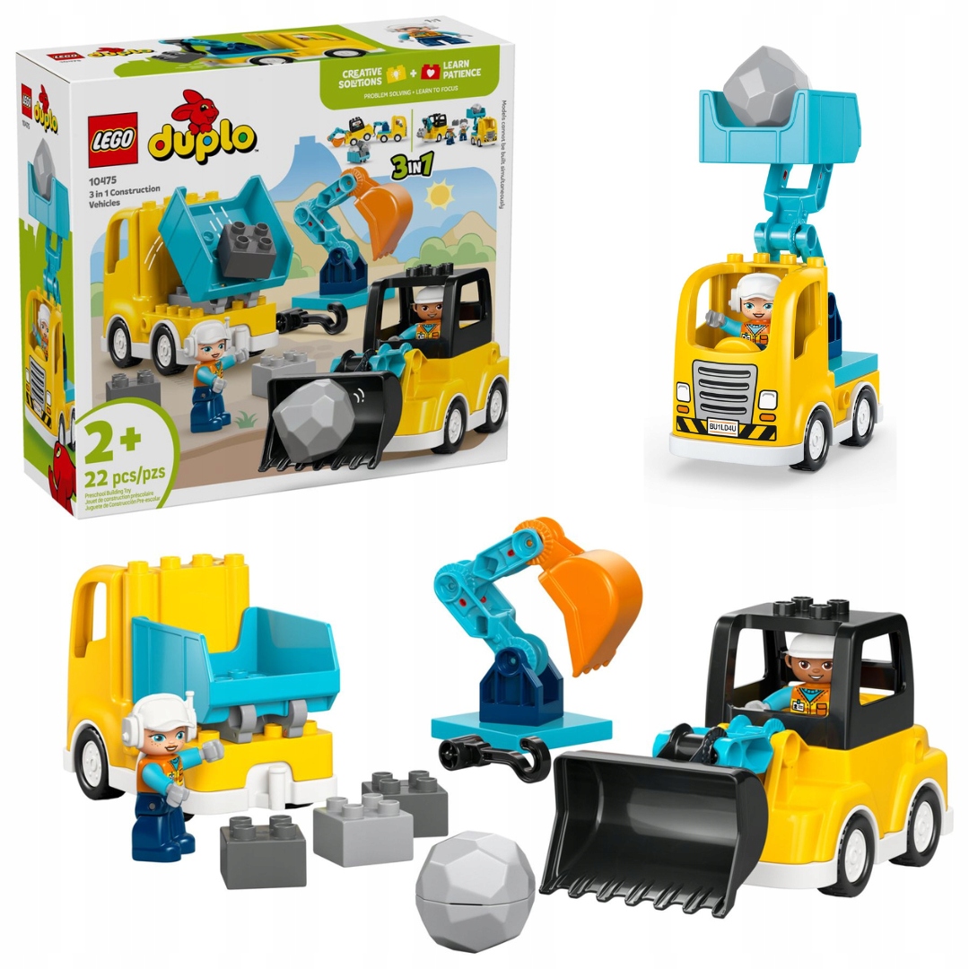 Lego 10475 Duplo Stavební stroje 3v1 Konstrukční sada