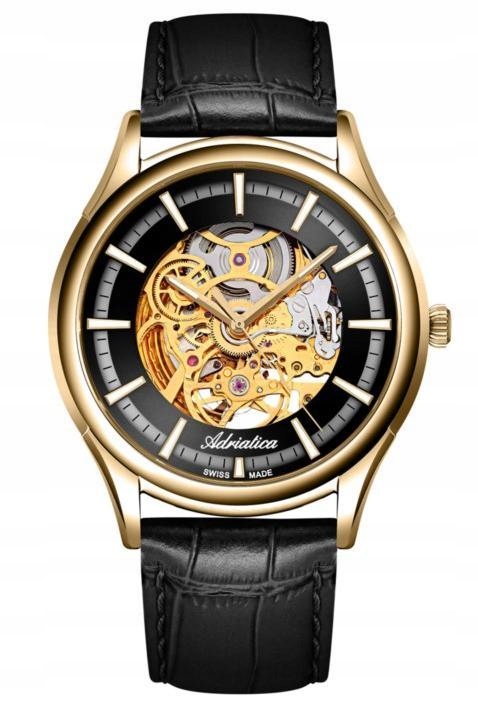 Nový Originální Pánské Hodinky hodinkový stroj Adriatica A2804.1214AS Automat Skeletor