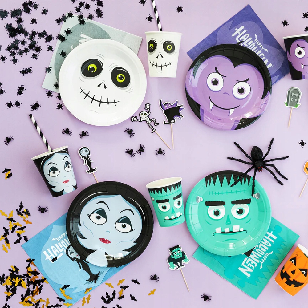 TALERZYKI PAPIEROWE POTWORKI MIX 18cm 6szt Marka PartyPal