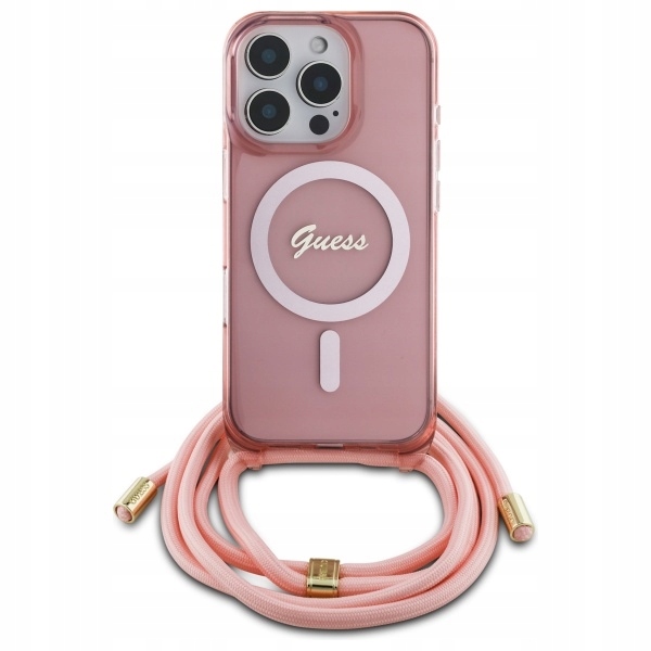 Pouzdro Guess pro iPhone 16 Pro, obal MagSafe popruh na krk