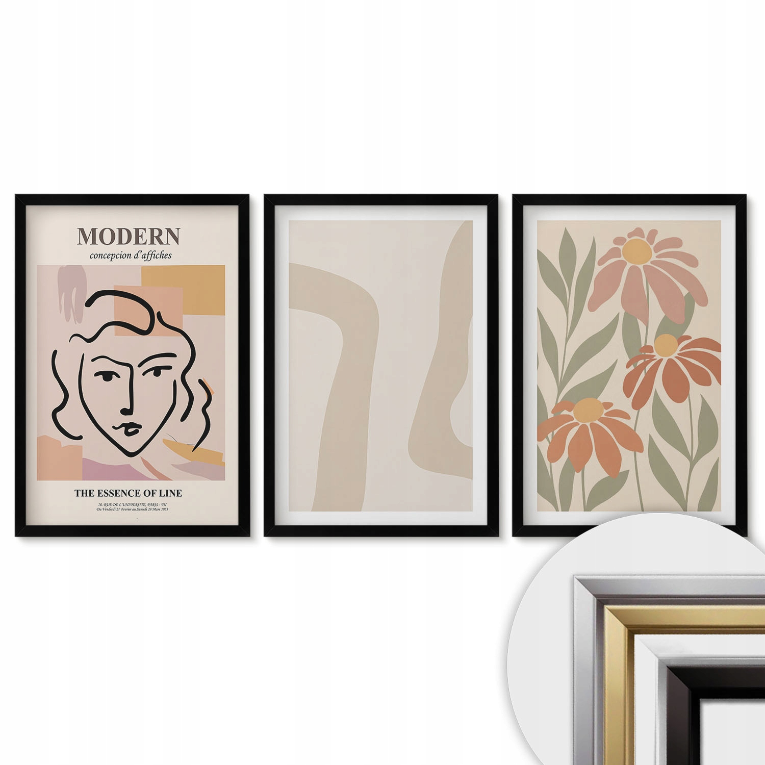 Sada triptychov Sada fotoobrazov Komplet 40x60 Moderná žena abstrakcie