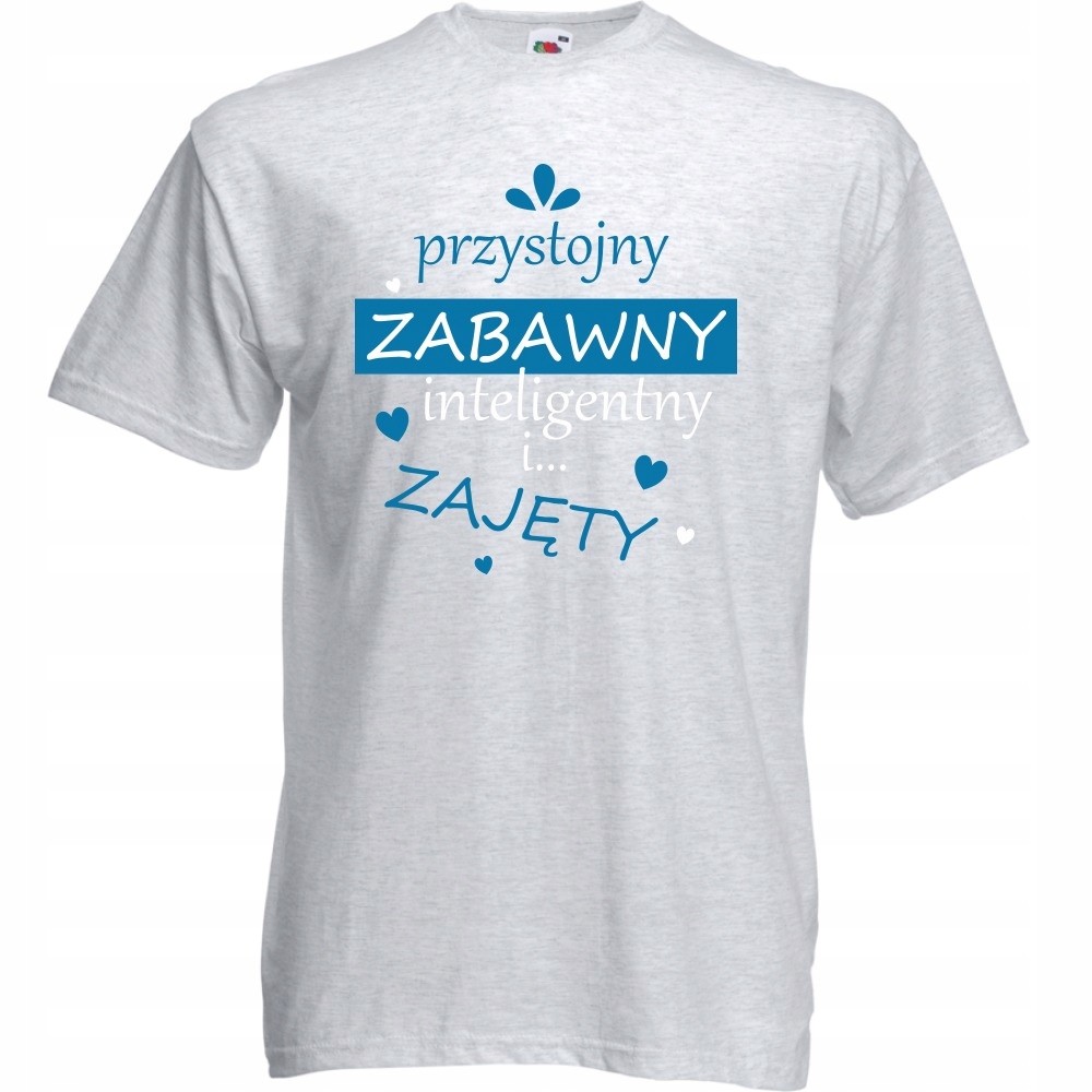 

Koszulka przystojny zabawny zajęty XXL ash szara