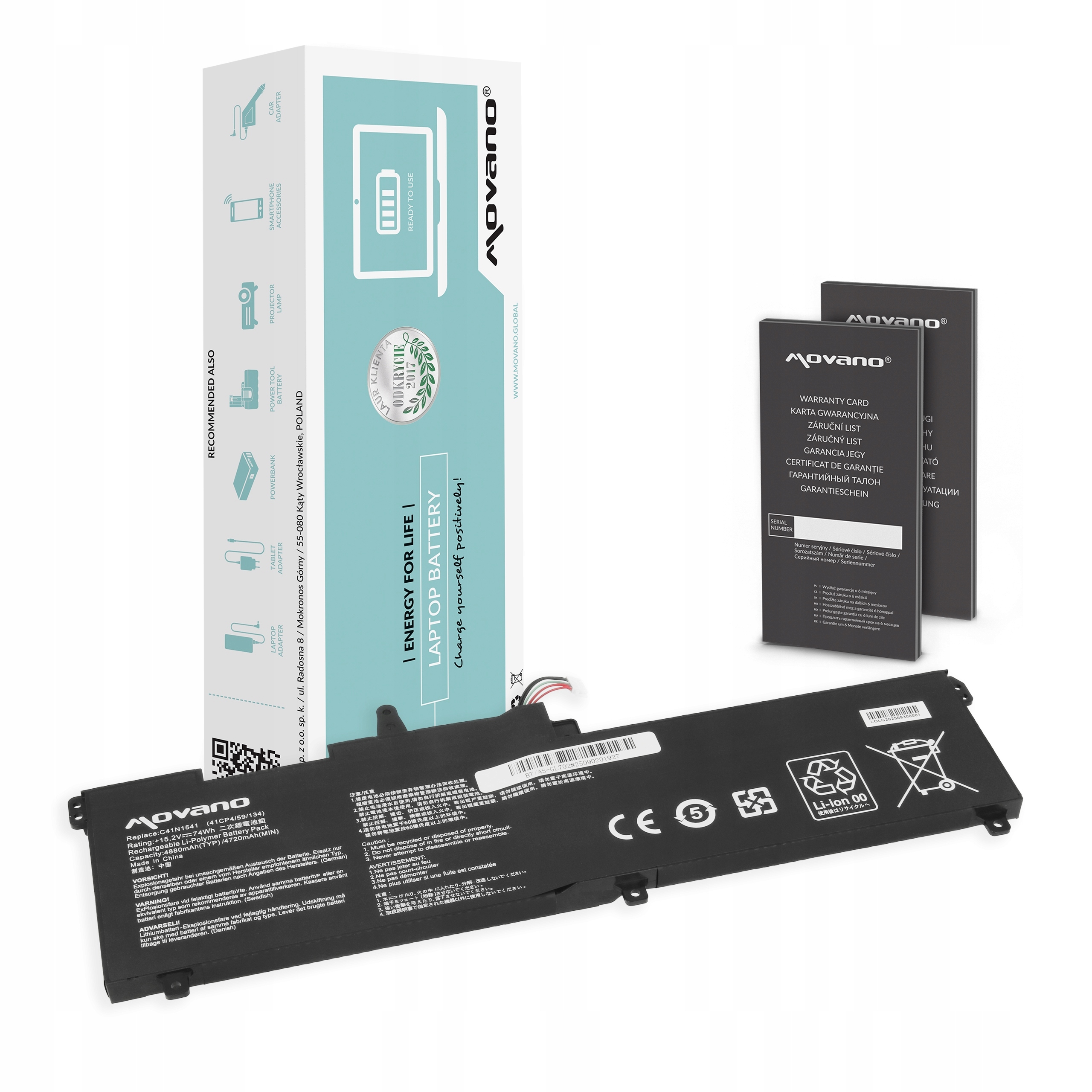 Bateria do Asus C41N1541 G702V G702VM G702VS G702Z G702ZC GL702VM GL702VS