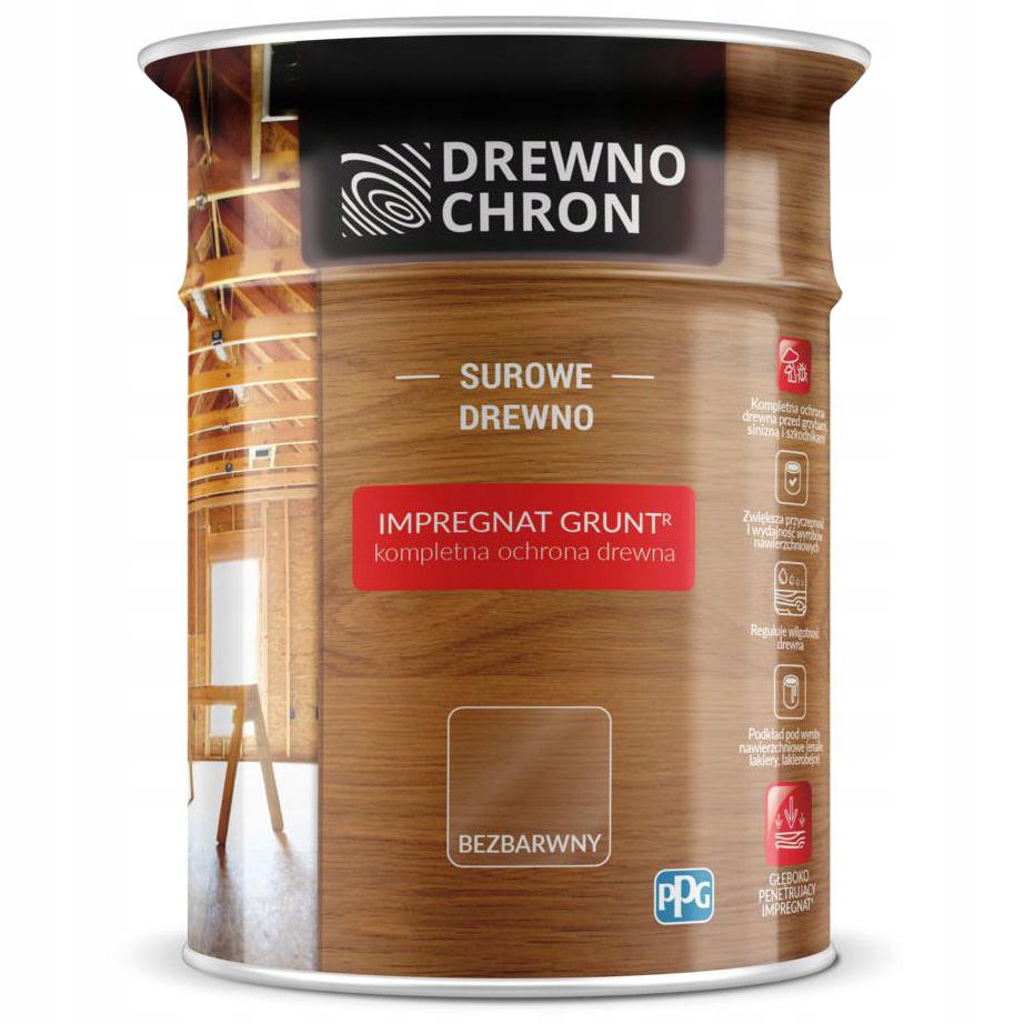 Impregnat Grunt R Drewnochron Bezbarwny 4,5L