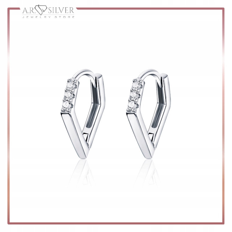 Srebrne kolczyki LŚNIĄCY KLEJNOT Kamień Inny kamień