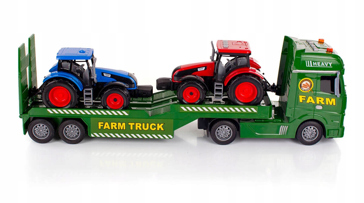 TIR LAWETA Z TRAKTORAMI FARMA INTERAKTYWNA CIĘŻARÓWKA ŚWIATŁA I DŹWIĘK Marka Świat Dziecka