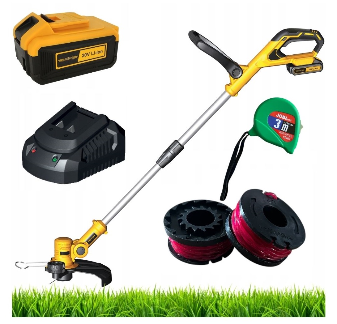 Podkaszarka akumulatorowa 20V do trawy akumulator 4Ah ładowarka żyłka