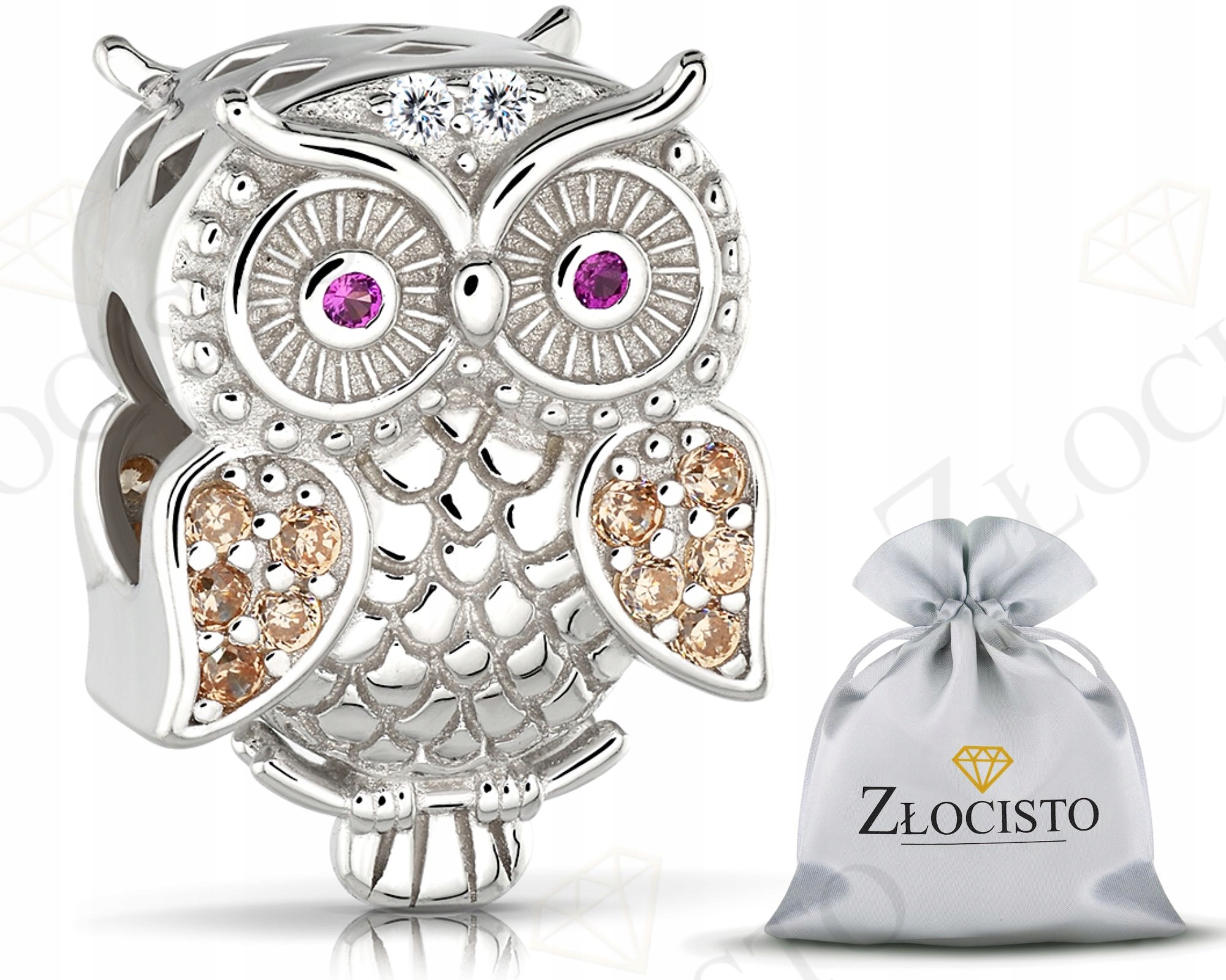 Stříbrný Přívěsek Kulička Na Náramky Sova 925 Beads