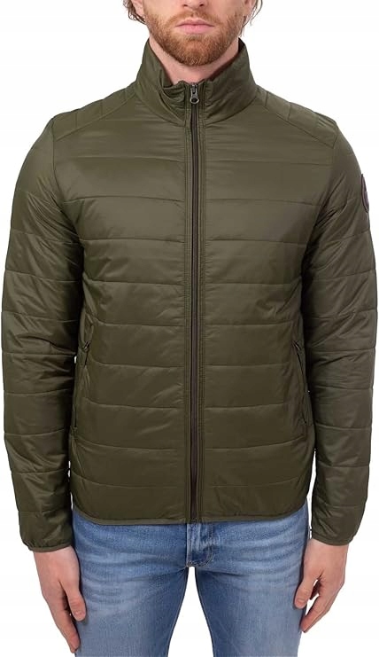 Napapijri Pánská Prošívaná Bunda S Khaki Zipem Do Pasu